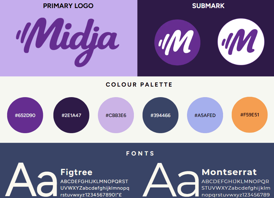 Midja branding and design work